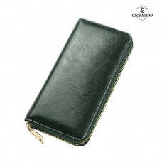 Women's Zipper Wallet Long Genuine Leather Large Capacity Clutch