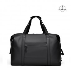 Black Waterproof Travel Duffel Bag for Men and Women with Shoulder Strap